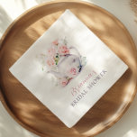 Elegant Pink Rose Bridal Shower  Napkin<br><div class="desc">This design beautifully combines pink roses with a vintage teapot illustration,  creating an elegant and nostalgic ambiance for a bridal tea party.</div>