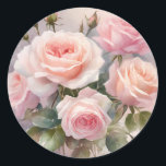 Elegant Pink Rose Floral Garden Classic Round Sticker<br><div class="desc">This elegant floral design showcases a delicate bouquet of soft pink roses, perfect for adding a romantic and timeless touch to your special event. Whether used for weddings, bridal showers, birthdays, or other celebrations, the gentle colours and classic style will elevate your stationery or event décor. The graceful arrangement of...</div>