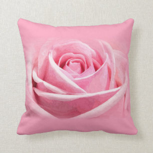 Elegant Pink Rose Flower Modern Design Square Chic Throw Pillow