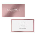 Elegant pink rose gold minimalist business card