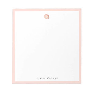 Elegant pink rose gold personalized Stationery Notepad