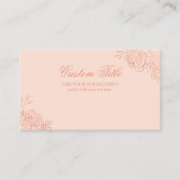 Elegant Pink Rose Gold Sketch Floral Custom