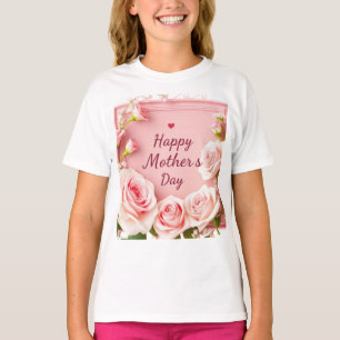 Elegant Pink Rose Mother’s Day Greeting T-Shirt