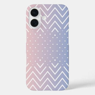 Elegant Pink rose quartz Blue pastel Cute Chevron iPhone 16 Case