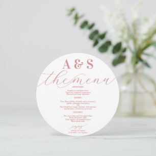 Elegant Pink Rose Script Wedding Menu