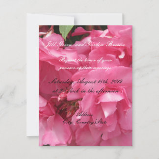 Elegant Pink Rose Wedding Invitation