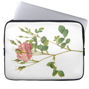 Elegant Pink Rosebud Botanical Laptop Sleeve