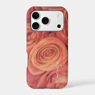 elegant pink roses add text or monogram 