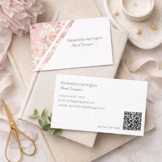 Elegant Pink Roses Business Card