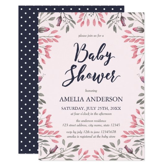 Elegant Pink Roses Floral Baby Shower Invitation