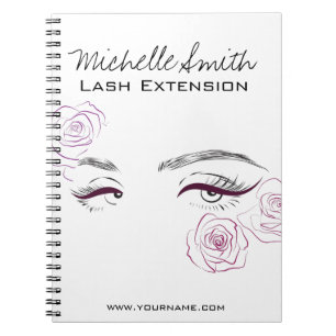 Elegant Pink Roses Floral Watercolor Beauty Salon  Notebook