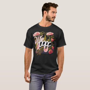 Elegant Pink Roses Hope Typography T-Shirt