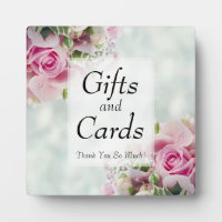 Elegant Pink Roses on Teal Wedding Gifts & Cards
