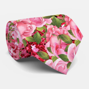 Elegant Pink Roses Roses Formal Neck Tie