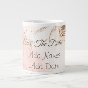 Elegant Pink Roses Spring Blossom  save the date  Large Coffee Mug
