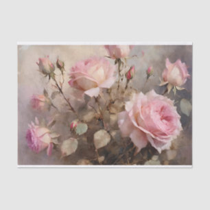 Elegant Pink Roses Tissue Paper