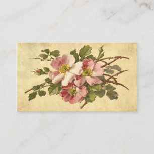 Elegant Pink Roses, Vintage Business Card