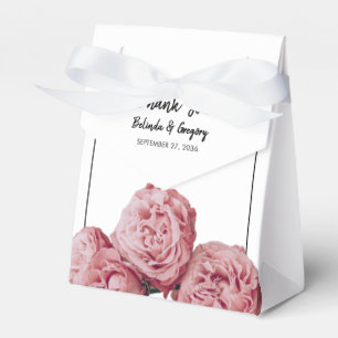 Elegant Pink Roses Wedding Favor Box