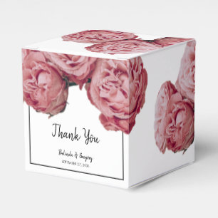 Elegant Pink Roses Wedding  Favor Box