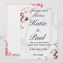 Elegant Pink Roses Wedding invitation