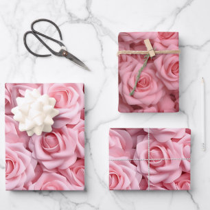 Elegant Pink Roses Wrapping Paper Sheet