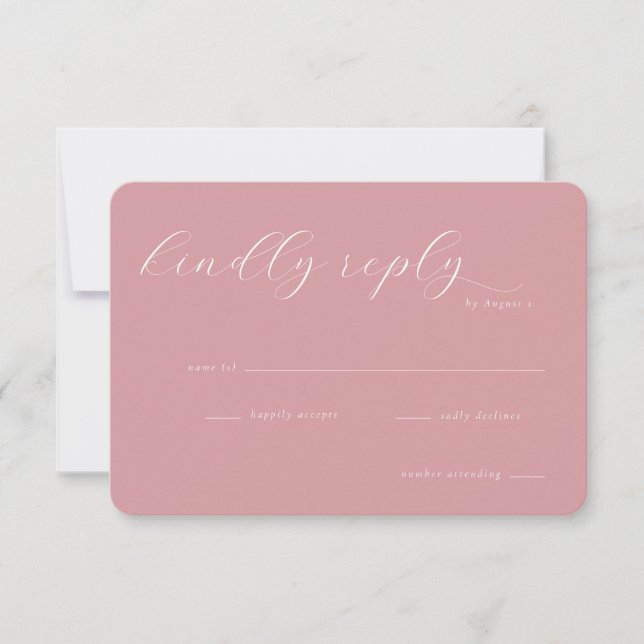 Elegant Pink RSVP Card (Front)