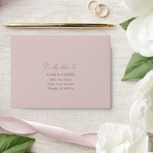 Elegant Pink RSVP Wedding  Envelope