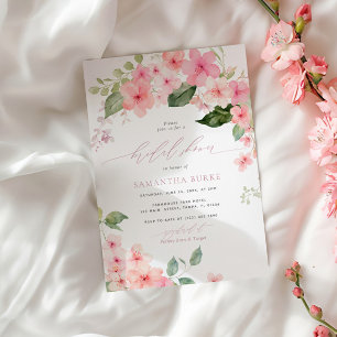 Elegant Pink Sakura Flowers Bridal Shower Invitation