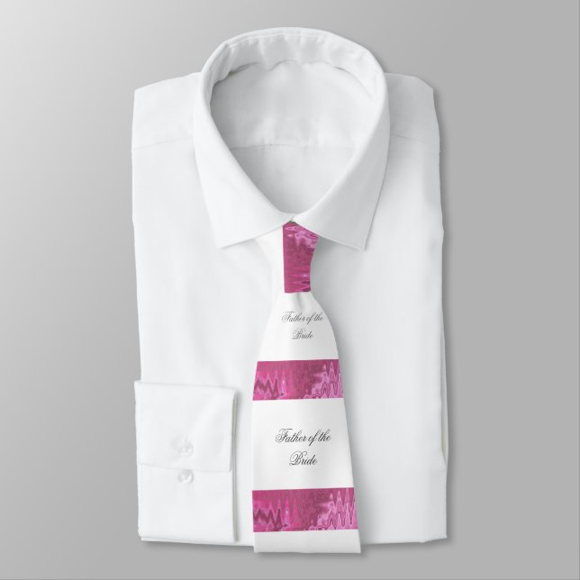 Elegant Pink Satin Ribbon, Father of the Bride  Tie (Tied)