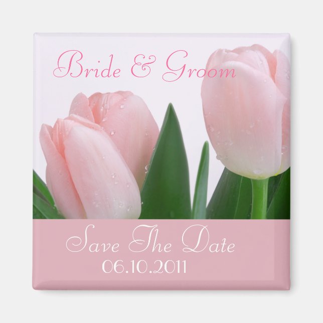 Elegant Pink Save the date magnet (Front)