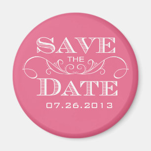 Elegant Pink Save the Date Magnet