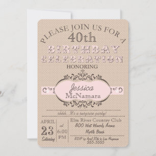 Elegant Pink Screen Birthday Invitation