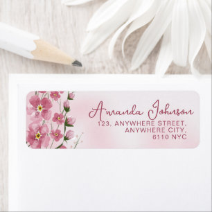 Elegant Pink Script Botanical Watercolor