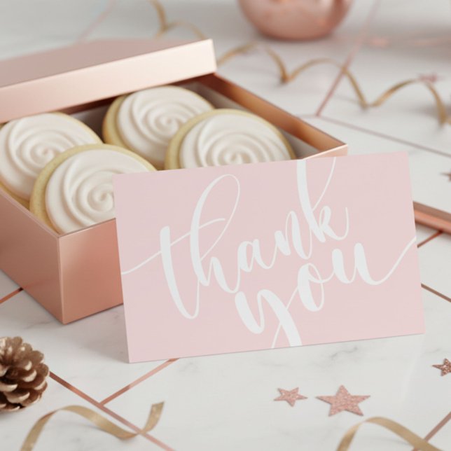 Elegant Pink Script Thank You Card (Creator Uploaded)