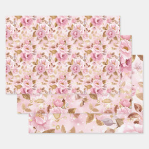 elegant pink seamless pattern with flowers roses a wrapping paper sheet
