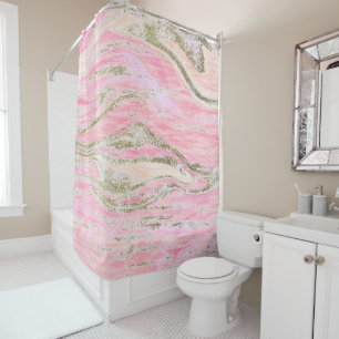 Elegant Pink Silver Glitter Marble Pattern Chic
