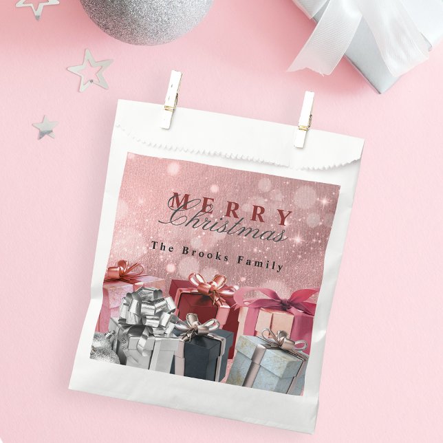 Elegant Pink Silver Wrapped Gift Boxes Christmas Favour Bag (Creator Uploaded)