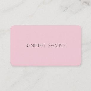 Elegant Pink Simple Design Modern Plain Luxury Top Business Card