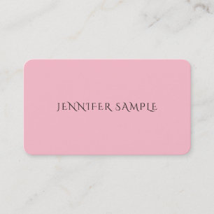 Elegant Pink Sleek Stylish Modern Plain Luxury Business Card