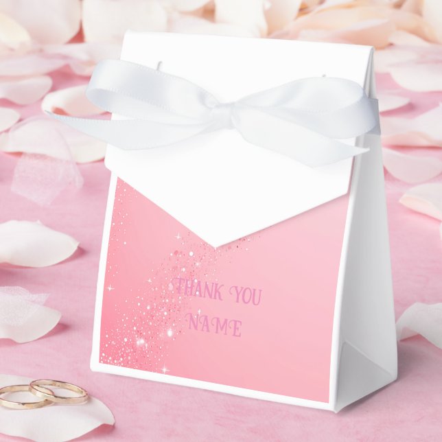 Elegant Pink Sparkle Design for Wedding Invites & Favor Box (Wedding)