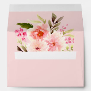 Elegant Pink Spring Floral Wedding Envelope