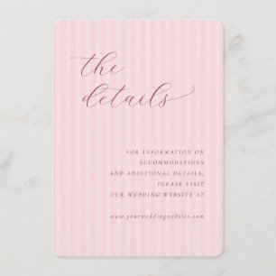 Elegant Pink Striped Details Enclosure Card