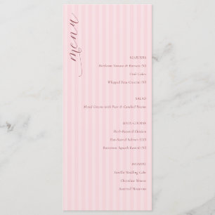 Elegant Pink Striped Menu