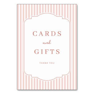 Elegant Pink Striped Thank You Card