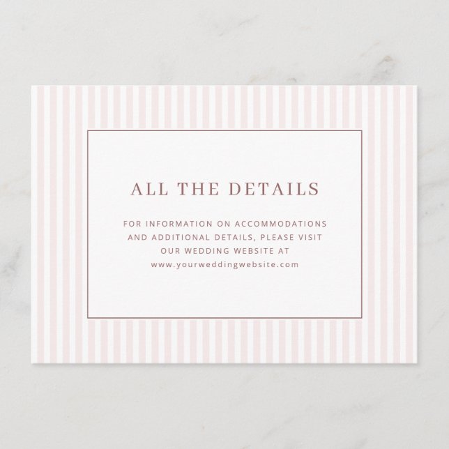 Elegant Pink Stripes Minimalist Enclosure Card (Front)