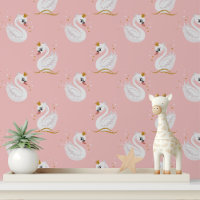 Elegant Pink Swan Princess Pattern