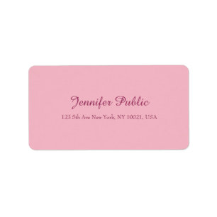 Elegant Pink Template Modern Handwriting Script Label