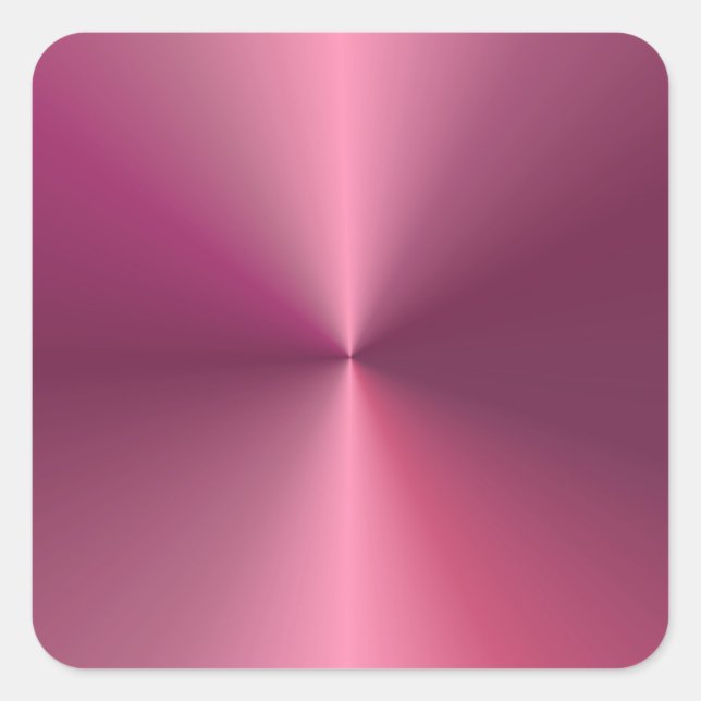 Elegant Pink Template Trendy Metallic Look Blank Square Sticker (Front)
