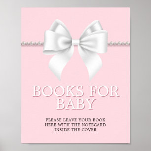 Elegant Pink Tiffany Baby Shower Books Sign