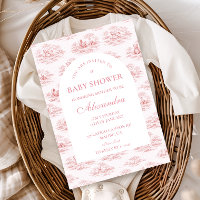 Elegant Pink Toile Baby Shower